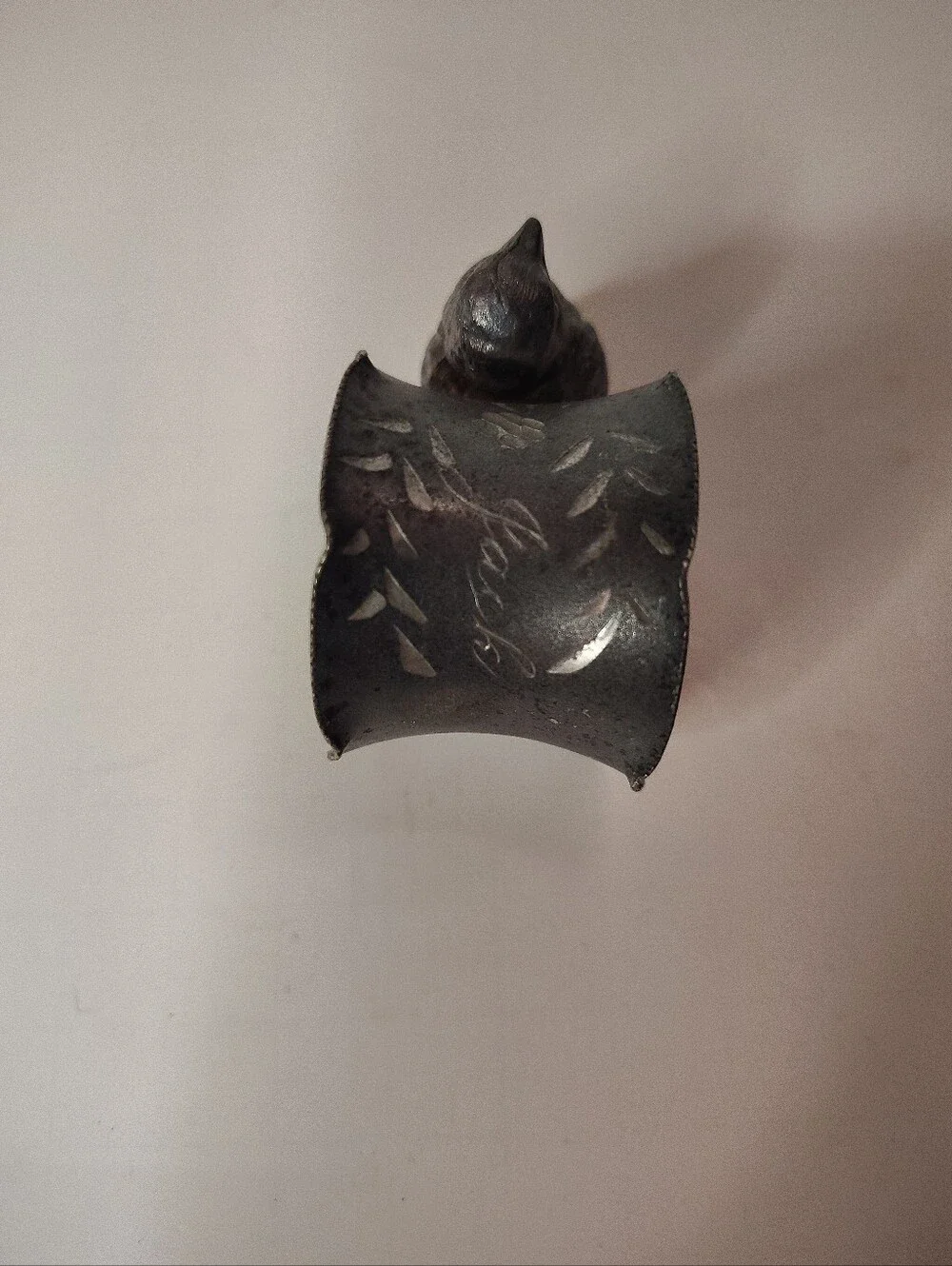 Silverplate Napkin Ring Baby Chick Engraved Jack
